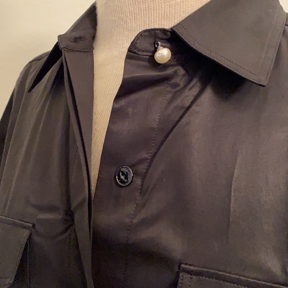 Rag & Bone Black Short Sleeve Button Down Hi-Low Shirt SP - Picture 7 of 9